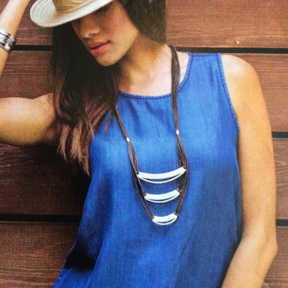 SILPADA LUXE LAYERS STERLING TRIPLE GREY/BLACK SUEDE COMPLIMENTS GALORE … - Picture 5 of 5